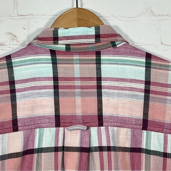 Vintage Eddie Bauer Plaid Button Up Shirt Mens Size Large Pink Colorful 90’s - Picture 8 of 10